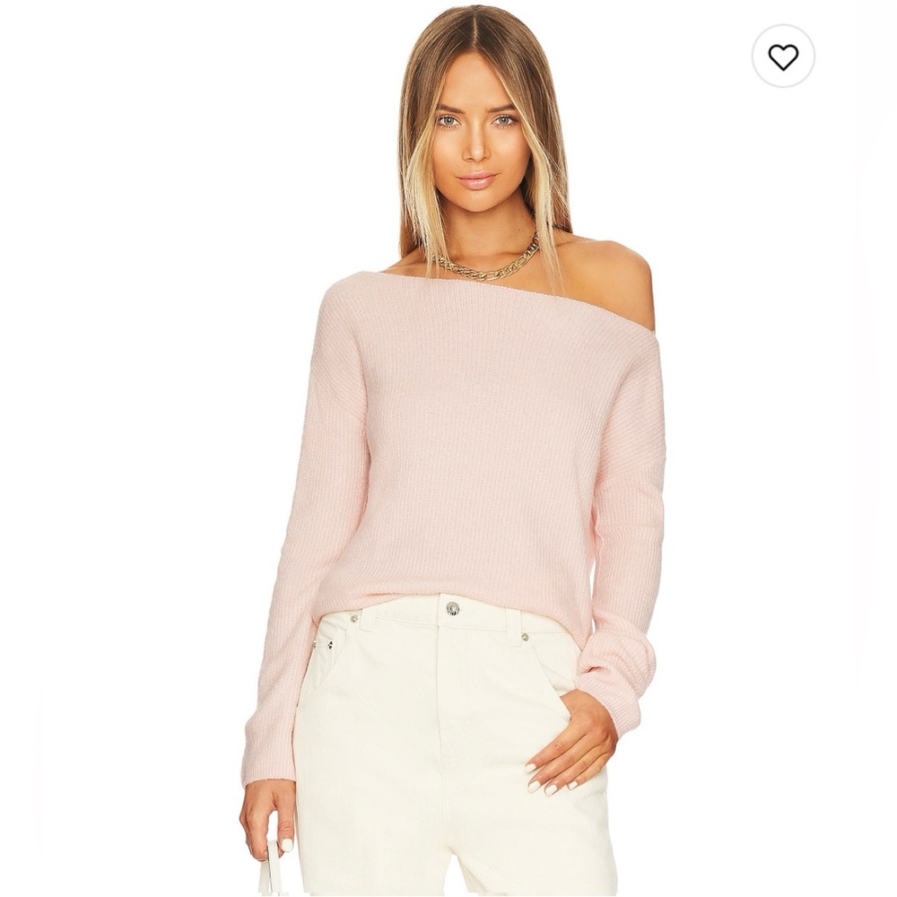 Lover+ Friends Alayah off shoulder sweater in soft pink Size S. Worn once